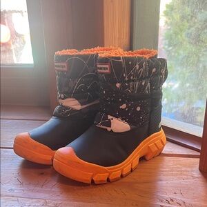 Hunter Black and Orange Kids' Boots